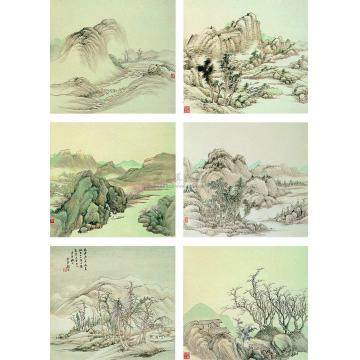 顾沄光绪庚寅（1890）年作山水图册页（十二开选六）字画之家