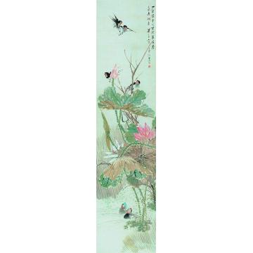 朱偁荷塘清趣图立轴