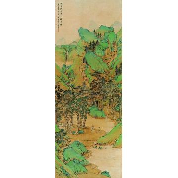 郑慕康癸未（1943）年作青绿山水图立轴字画之家