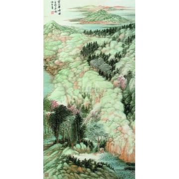 萧海春乙亥（1955）年作碧江翠嶂图立轴字画之家