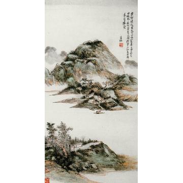 黄宾虹山水清胜图立轴字画之家