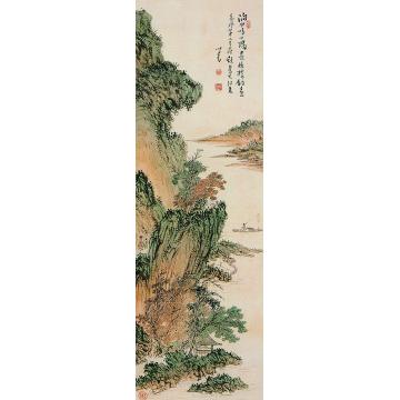溥儒长林钓台图立轴