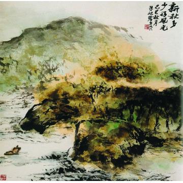 朱屺瞻己巳（1989）年作新秋图立轴字画之家