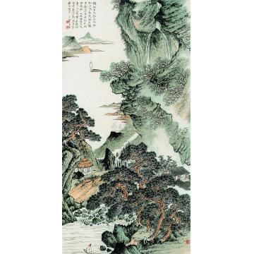 郑午昌辛巳（1941）年作飞流百丈图立轴