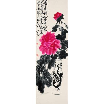 齐白石1948年作富贵平安图镜心