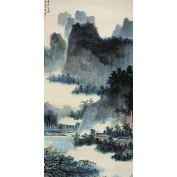 谢稚柳群峰夏绿图立轴字画之家