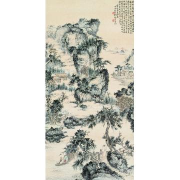 钱松嵒1944年作紫芝山房图立轴字画之家