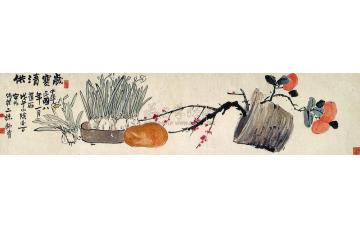 陈师曾1919年作岁朝清供图镜心