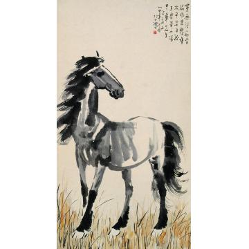 徐悲鸿1935年作立马立轴字画之家