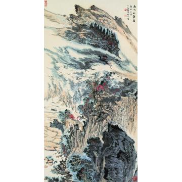 陆俨少1990年作南亩秋城图立轴