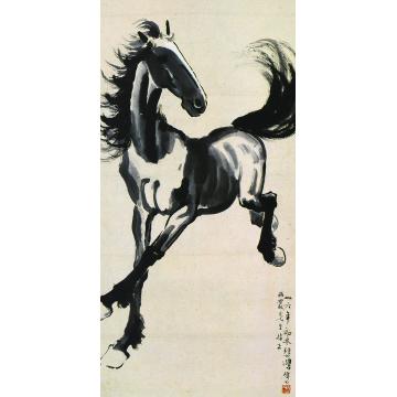 徐悲鸿1947年作奔马图立轴