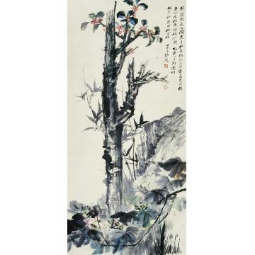 张大千1935年作桂花芙蓉立轴