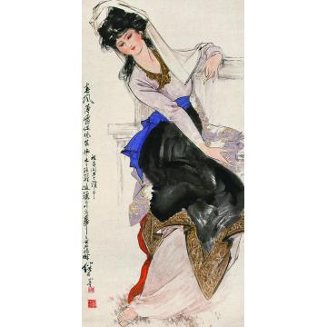 刘继卣春风晓妆图立轴