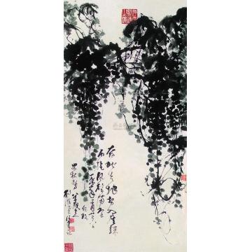 刘海粟墨葡萄立轴字画之家