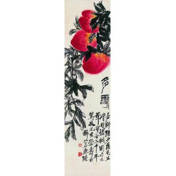 齐白石1950年作多寿镜心