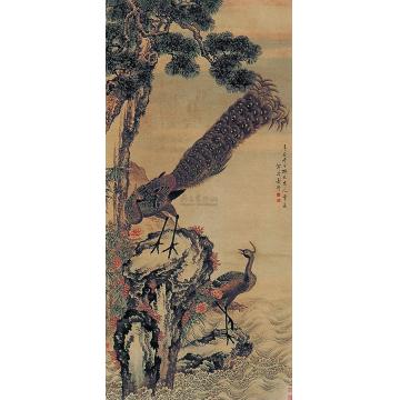 童衡辛酉(1801年)作双凤图立轴字画之家