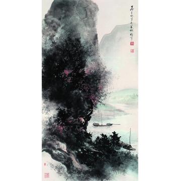 黎雄才丁卯（1987年)作舟行北碚所见立轴字画之家