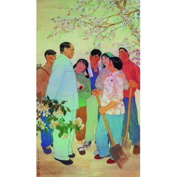 蒋采苹1963年作山花烂漫镜心
