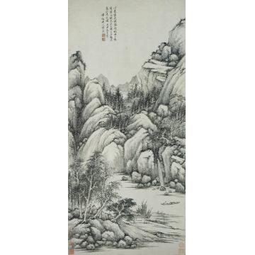 黄鼎清高山流水轴字画之家