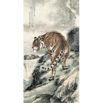 张善子青溪猛虎轴字画之家