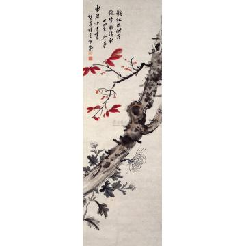 何香凝双秋图镜心
