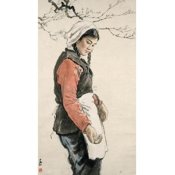蒋兆和春播图轴