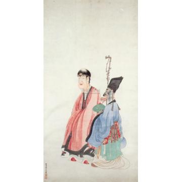 陈缘督龙王礼佛图轴