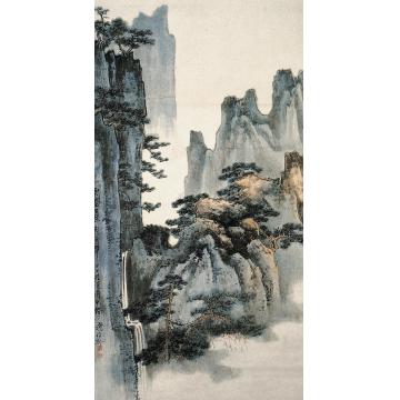 谢稚柳云壑松风轴
