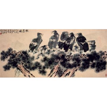 李苦禅松鹰图横幅