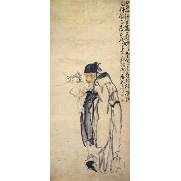黄慎赏梅图轴