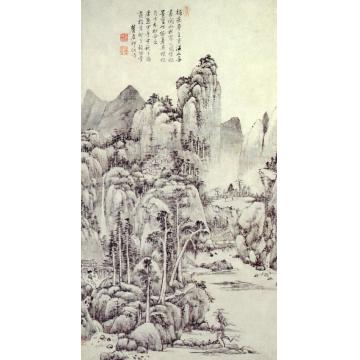 王原祁溪山图轴