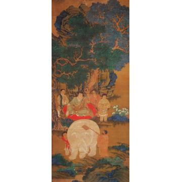 苏轼文殊洗象图轴