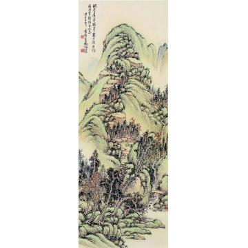 吴徵癸未（1943）年作群峰万木图立轴字画之家