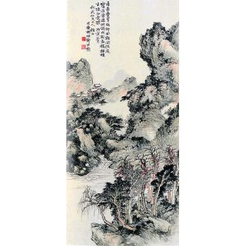 胡佩衡丙寅（1926）年作层峦流泉图立轴字画之家