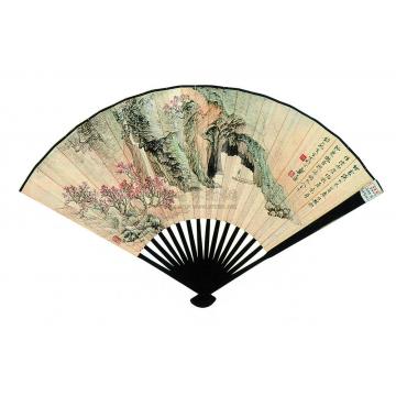 郑午昌孙智敏壬午（1942）年作桃源仙境楷书扇面