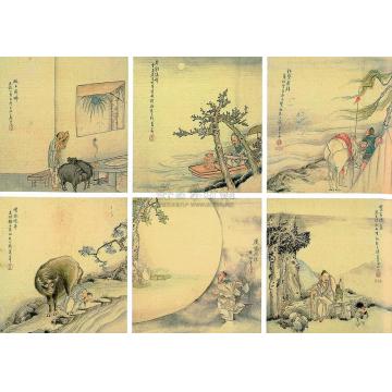 钱慧安光绪十五年（1889）年作人物图册页（十二开）