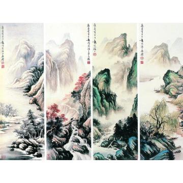 黄幻吾四季山水图四屏字画之家