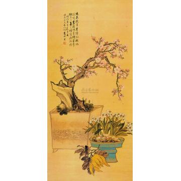 周闲同治庚午（1870）年作岁朝图立轴字画之家