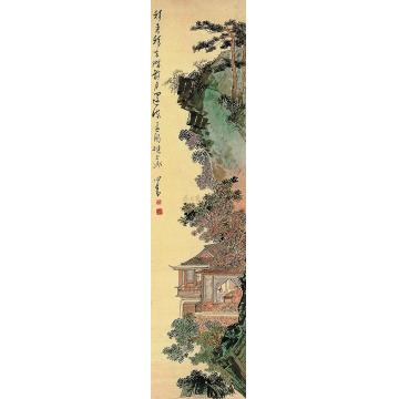 溥儒剪烛夜读图立轴