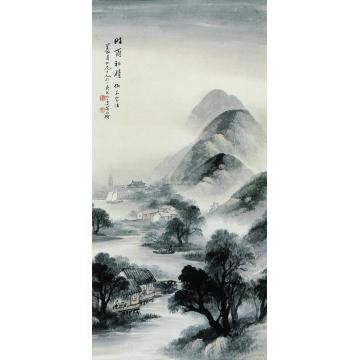 吴石僊庚戌（1910）年作时雨初晴图镜心字画之家