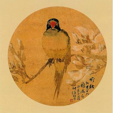 任伯年壬午（1882）年作吟秋图镜心