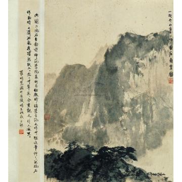 傅抱石山水镜心字画之家