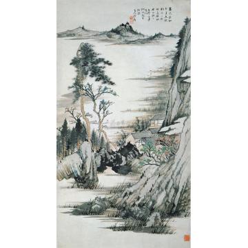 张大千松山秋水轴字画之家