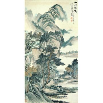 吴湖帆山村清霁轴字画之家