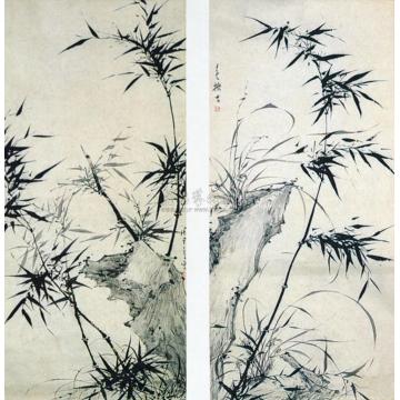 朱昂之竹石屏(四选二)