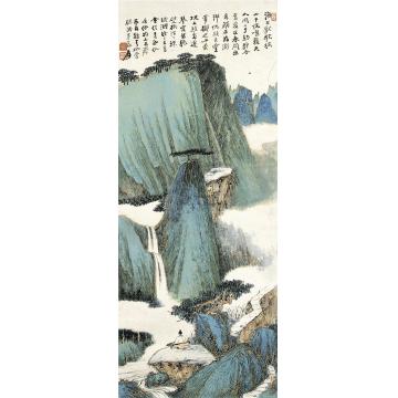 张大千金碧山水轴字画之家