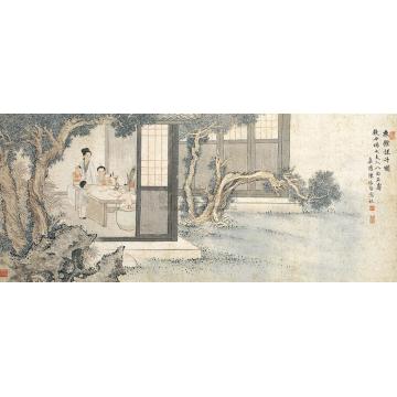 陈缘督夜灯课子图镜心