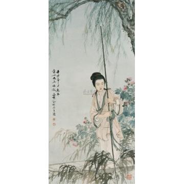 邓芬近现代庐花美人轴字画之家