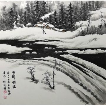 张继强国画山水雪乡风韵字画之家