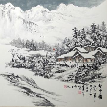 张继强国画山水雪中情字画之家